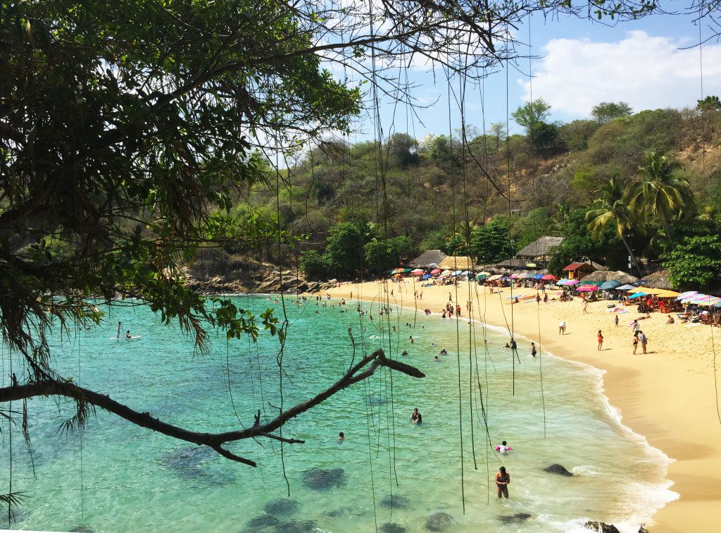 Puerto Escondido beach from the bottom of the steps.