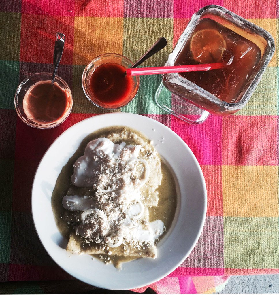 Micheladas, enchiladas verdes, and fantastic salsas.