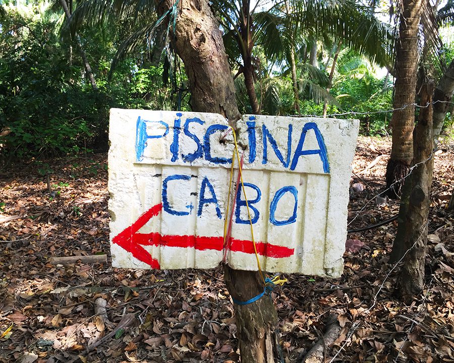 Sign to Cabo San Juan, Tayrona, Colombia