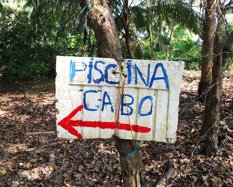 Sign to Cabo San Juan, Colombia