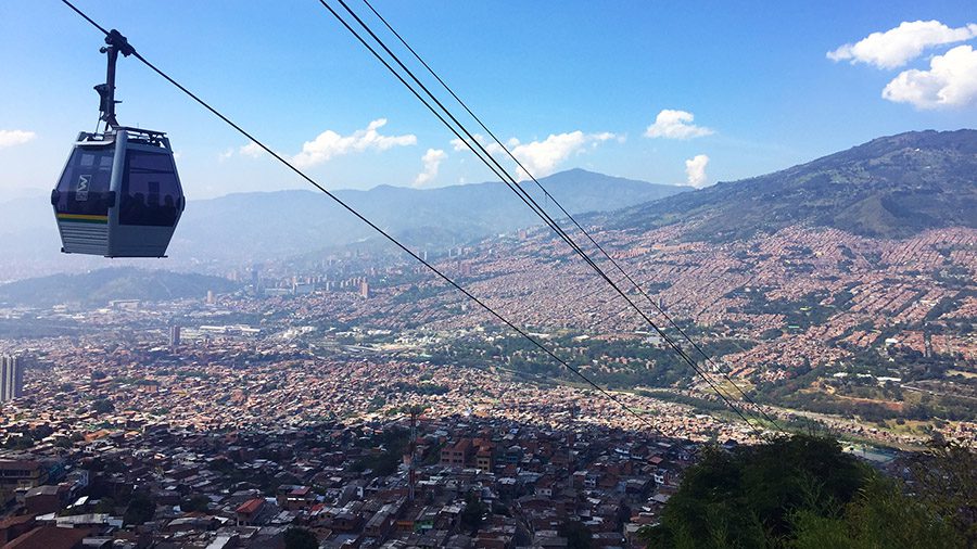 cable car in Medellin Colombia