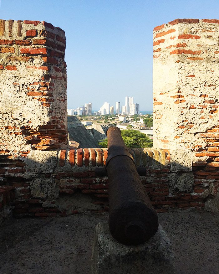 Canon on top of the Castle in Cartagena