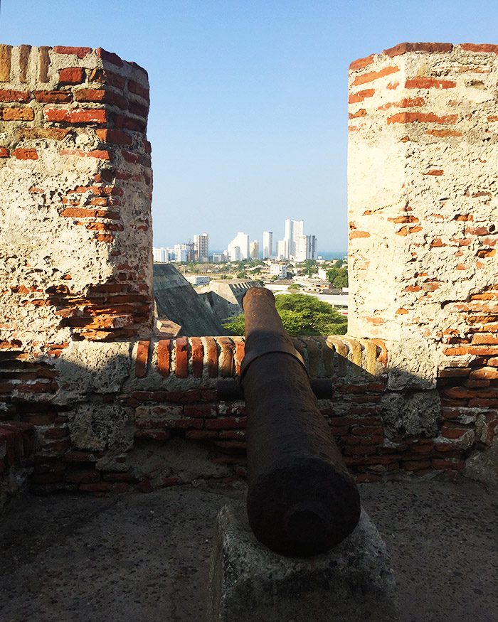 Canon on top of the Castle in Cartagena Canon on top of the Castle in Cartagena