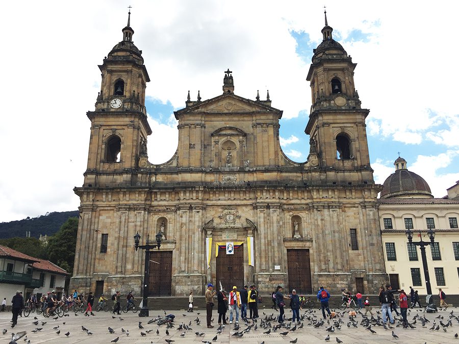 Cathedral in Bolivar Plaza Bogota Colombia