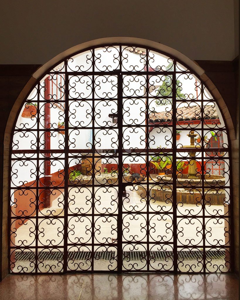 Doorway in Monserrate church Bogota Colombia