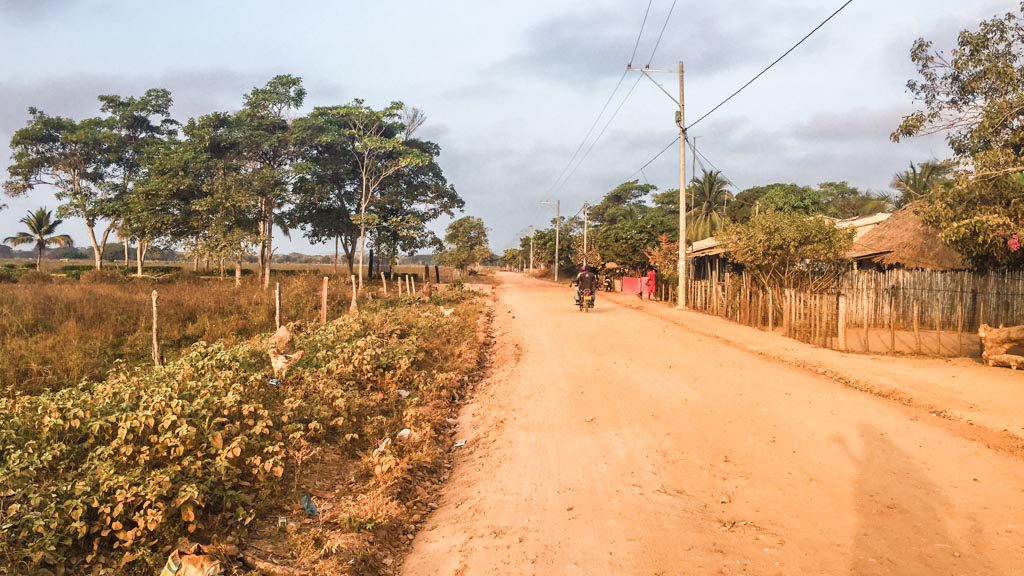 entering rincon del mar by motorcycle, colombia