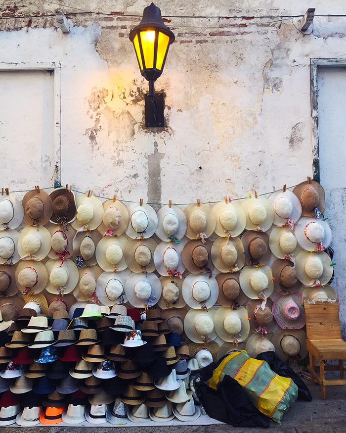 Hats on the street in Cartagena Hats on the street in Cartagena