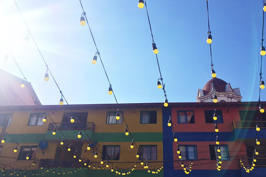 lights in Zocalito in Guatape Colombia