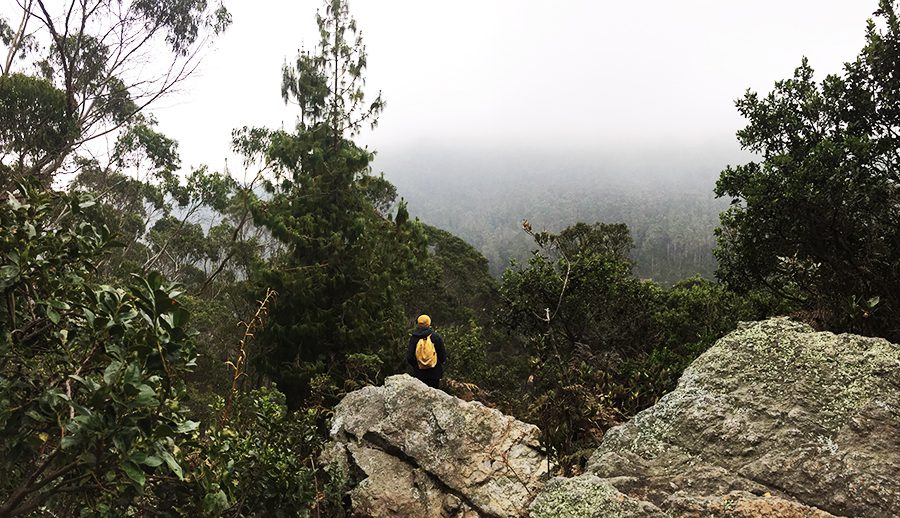 Rock ledge hiking in Bogota Colombia