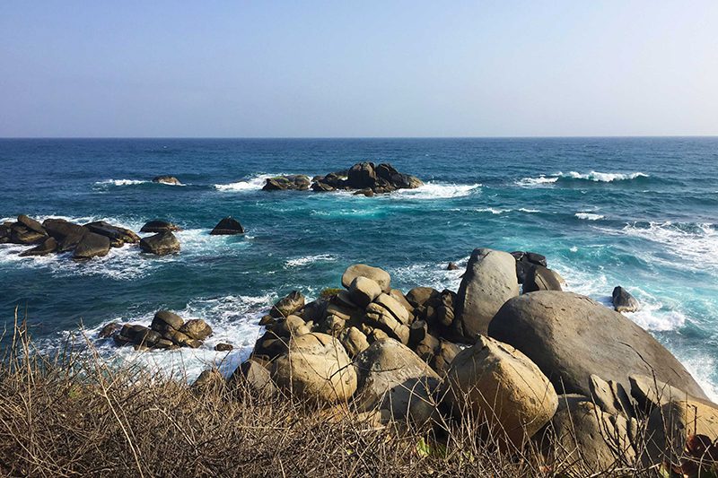 Rocks in the ocean at Cabo San Juan, Parque Tayrona