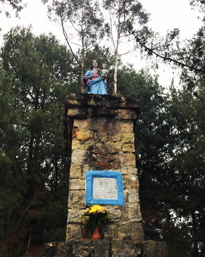 Virgen statue in Bogota