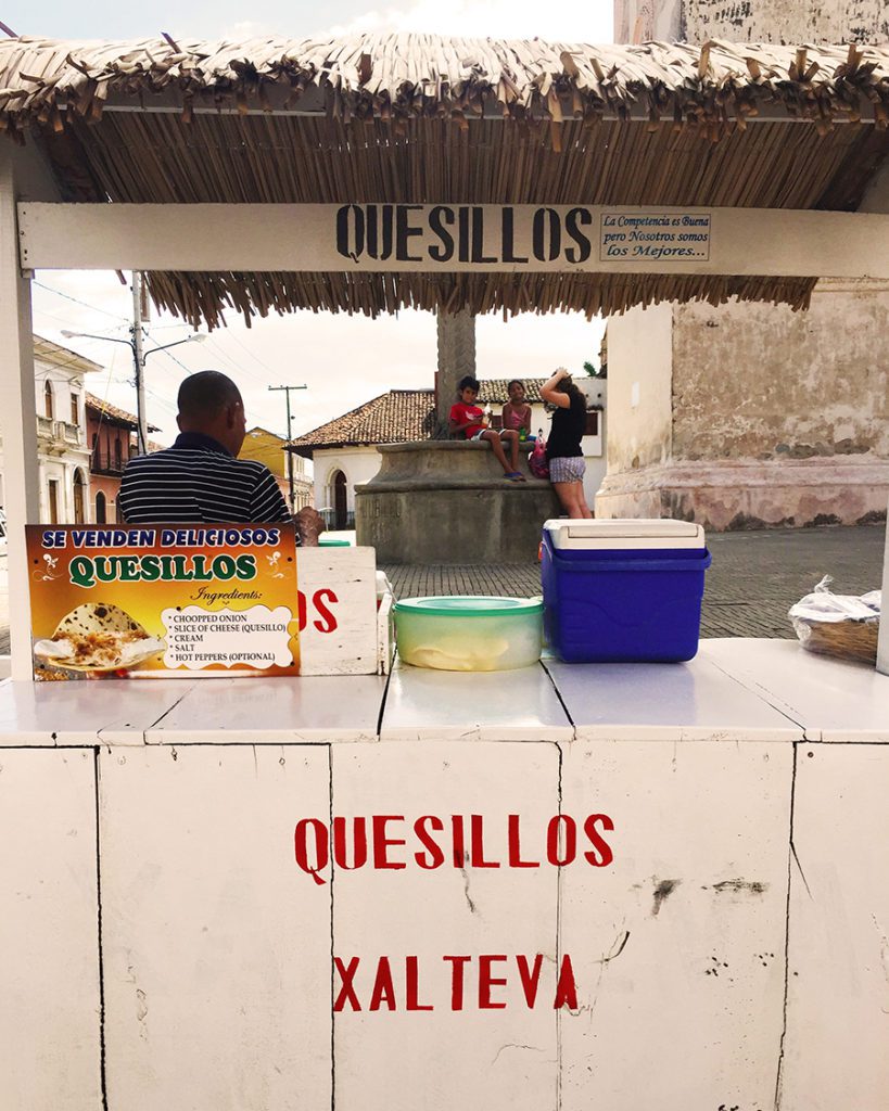 Quesillo - a local street food treat in Nicaragua. quesillo street food in Granada, Nicaragua
