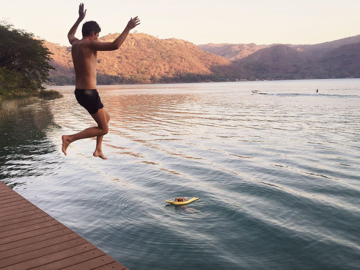 Enjoying a little-known crater lake in the mountains of Nayarit, Mexico during a housesit. laguna de santa maria del oro