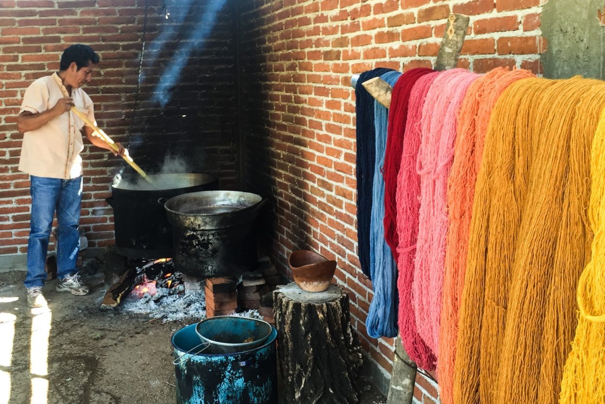 natural dyes textiles in oaxaca