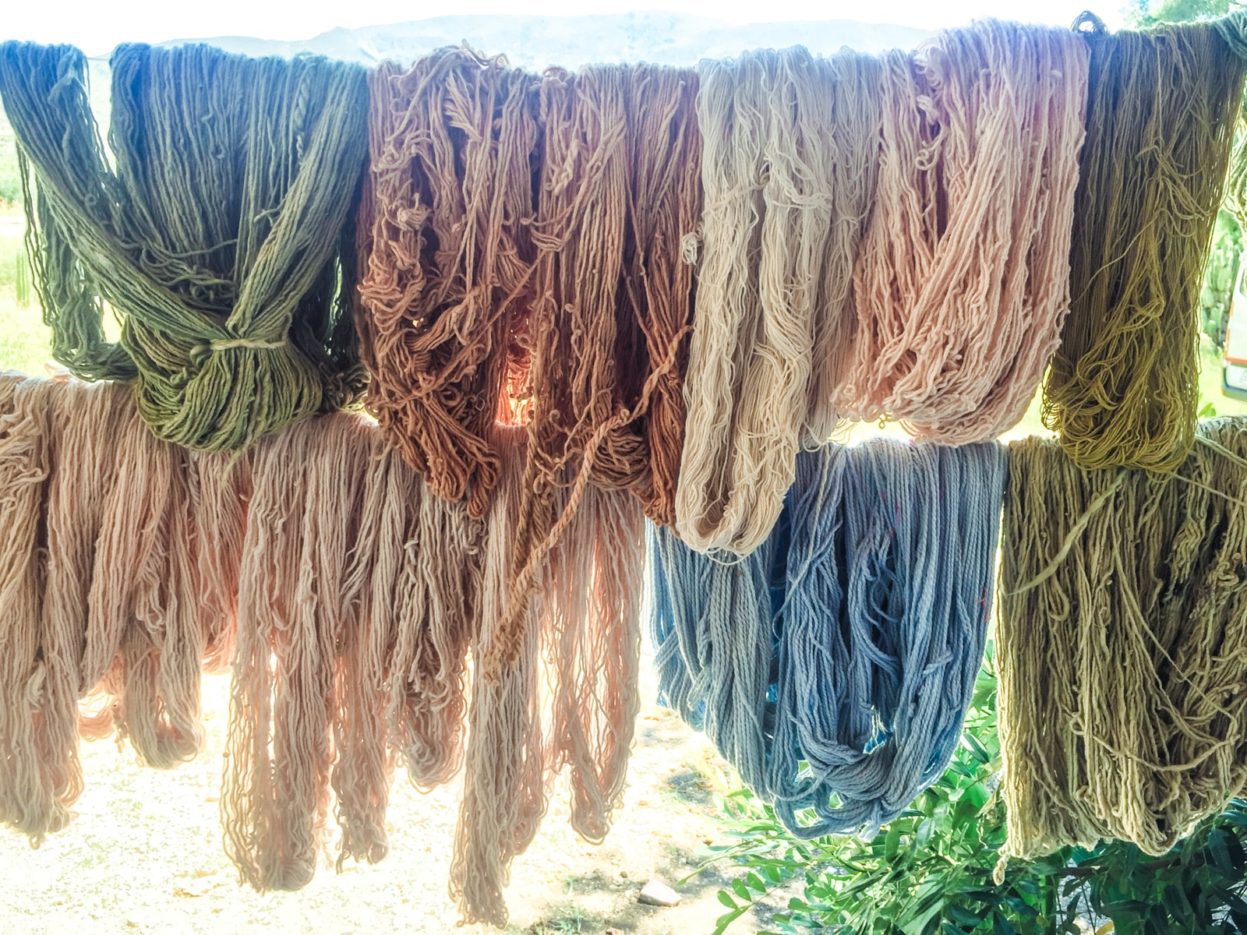 yarn skeins mitla oaxaca textile tour Oaxacayarn skeins mitla oaxaca