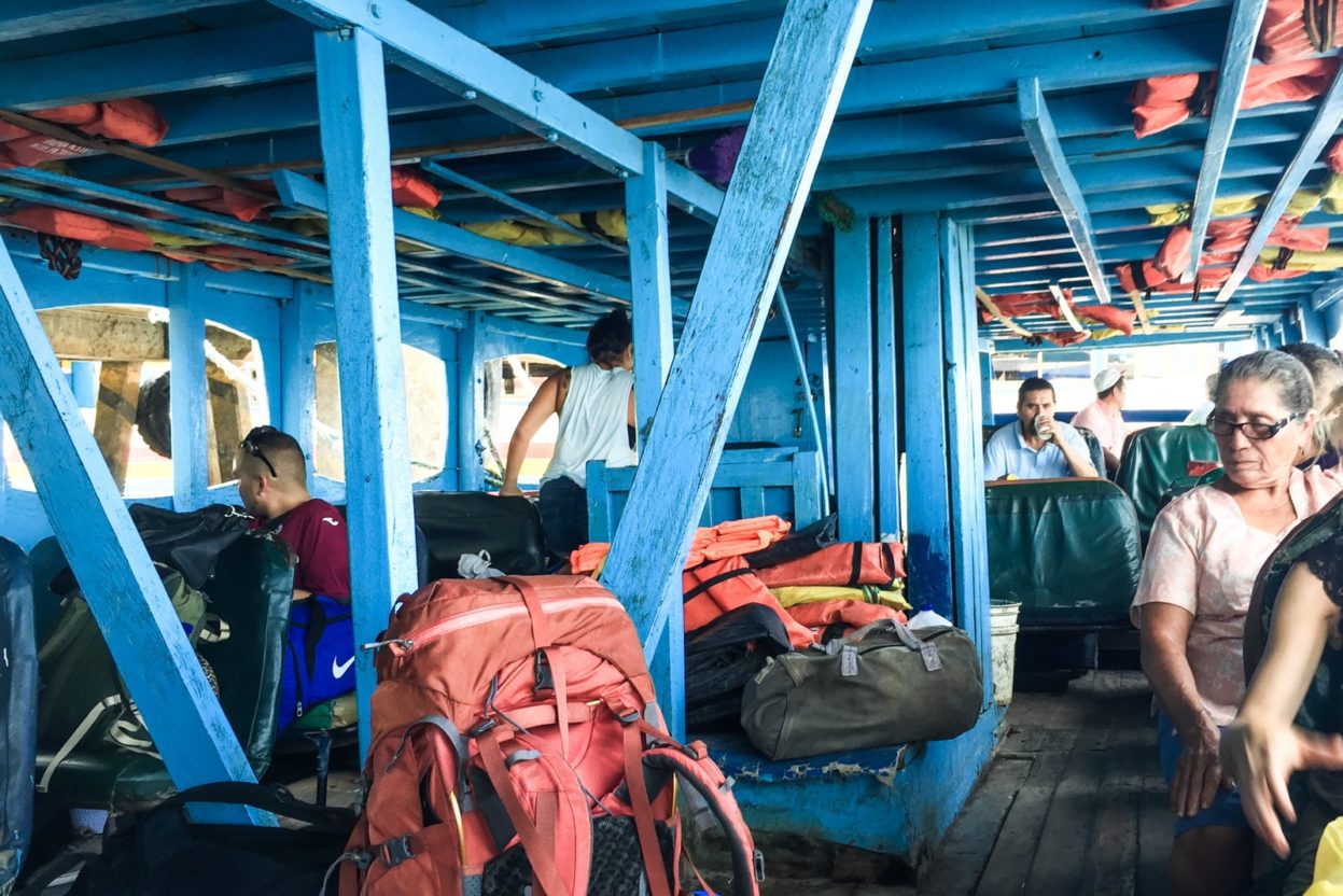 inside of a ferry ometepe nicaragua