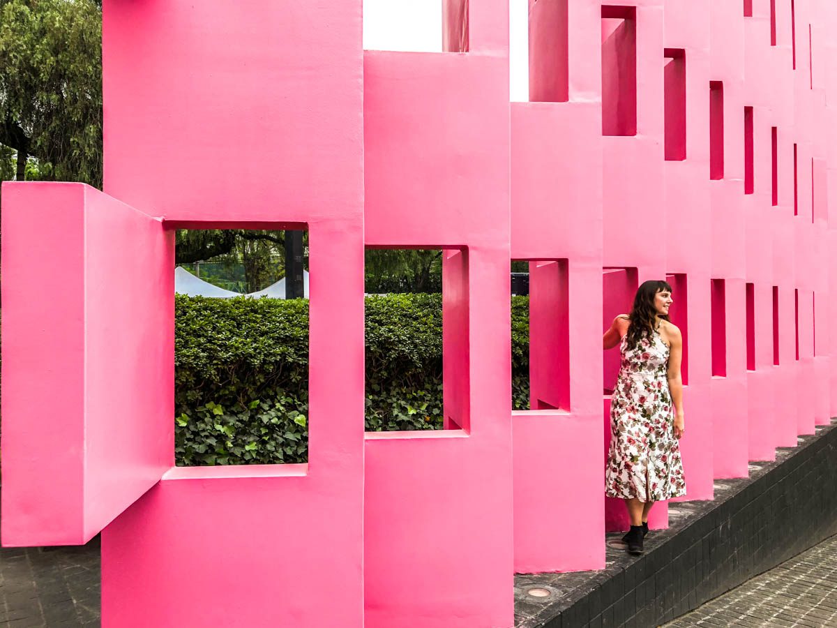 hotel camino real polanco pink wall mexico city