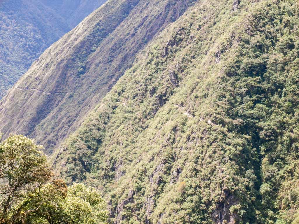 short inca trail hike view of the trail