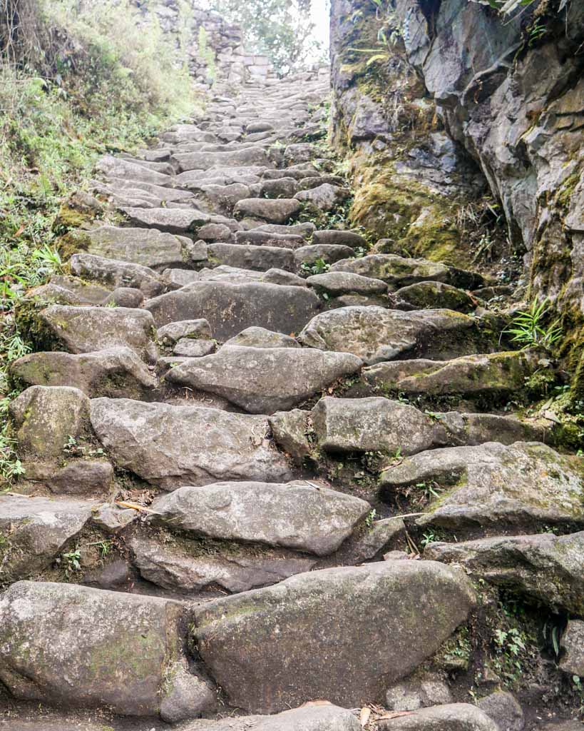 stairs short inca trail hike