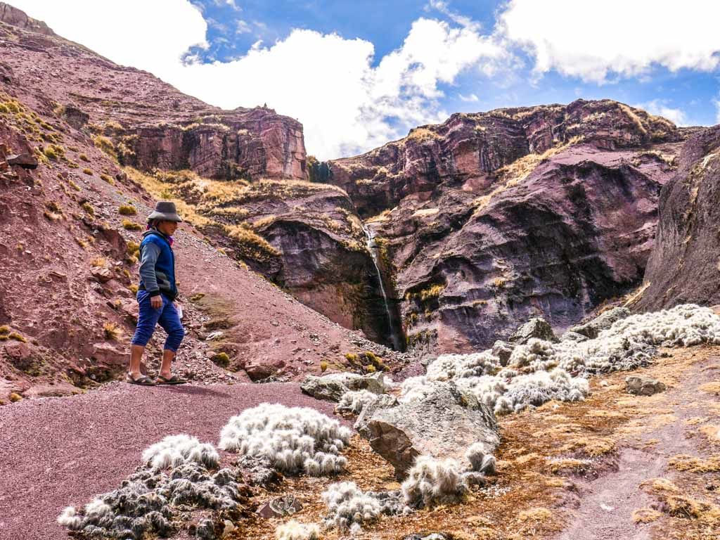 waterfall rainbow mountain