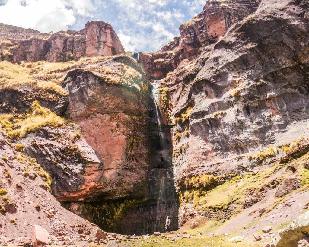 waterfall rainbow mountain trek