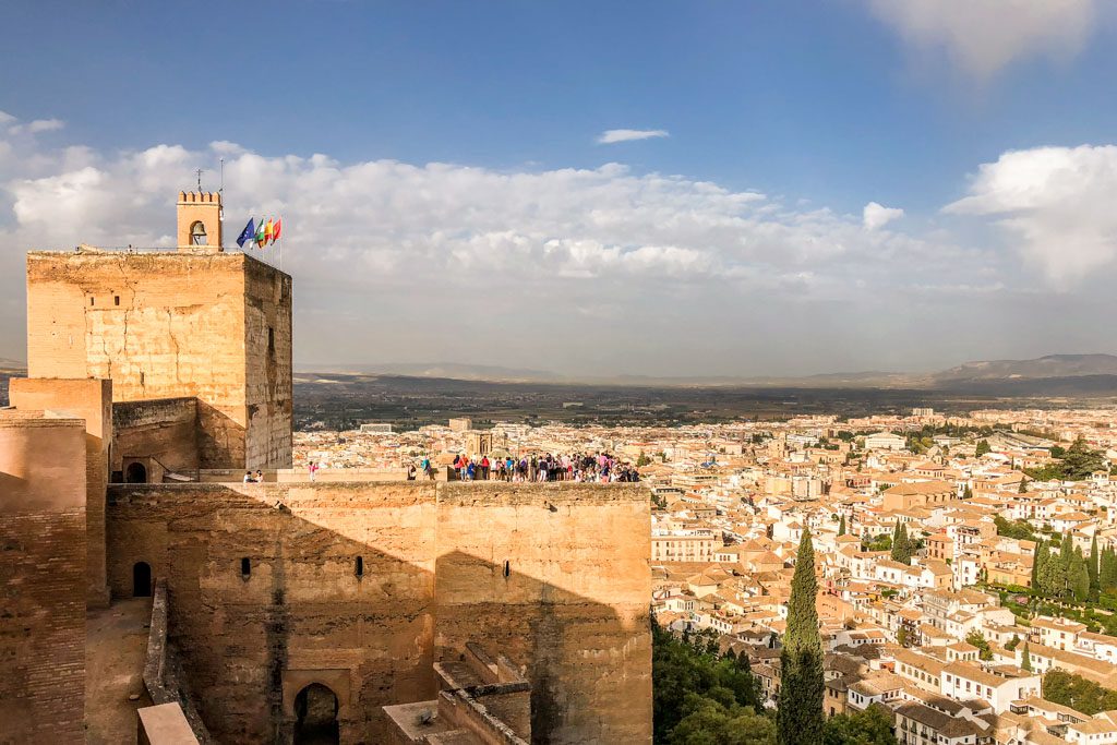 view of granada from the alhambra alcazaba