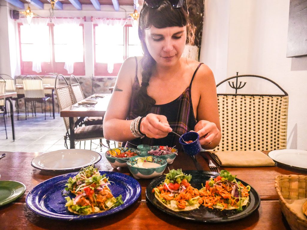 trying panuchos and salbutes in puerto vallarta