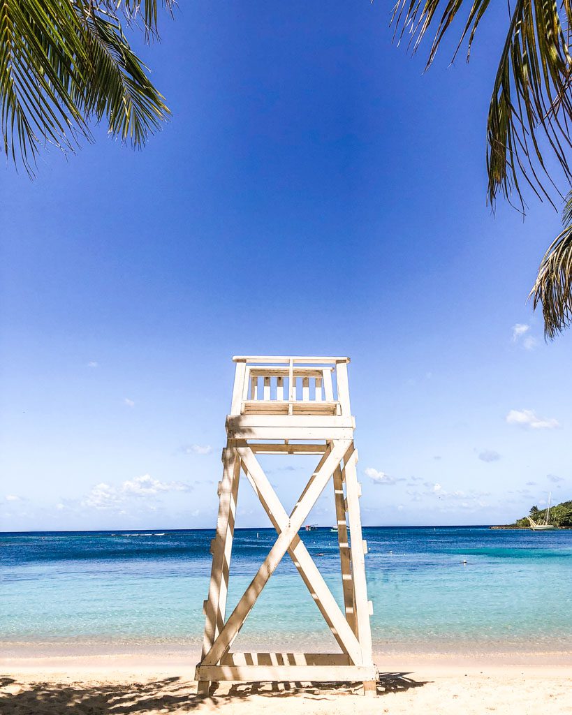 roatan travel lifeguard chair west end beach