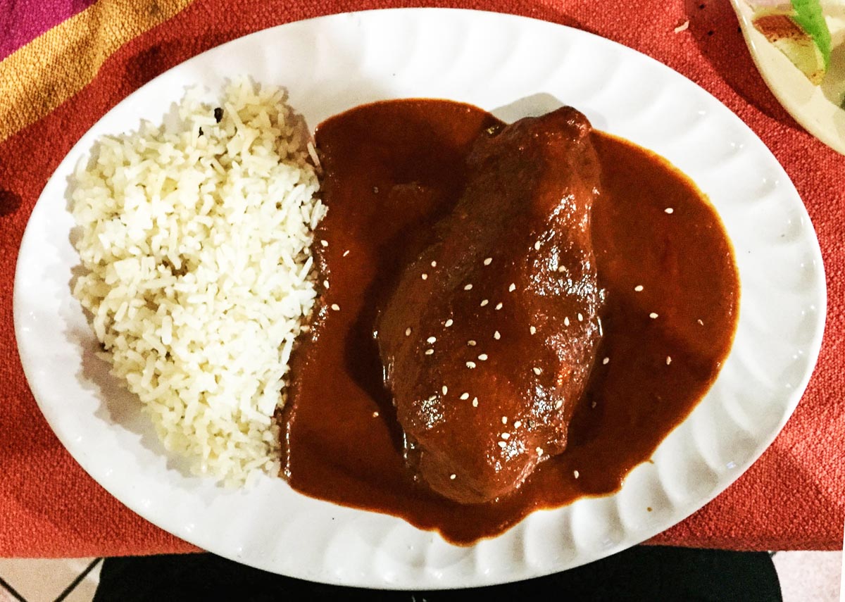 biche pobre mole con pollo oaxaca