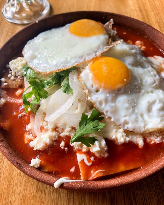 chilaquiles at el tio guero oaxaca