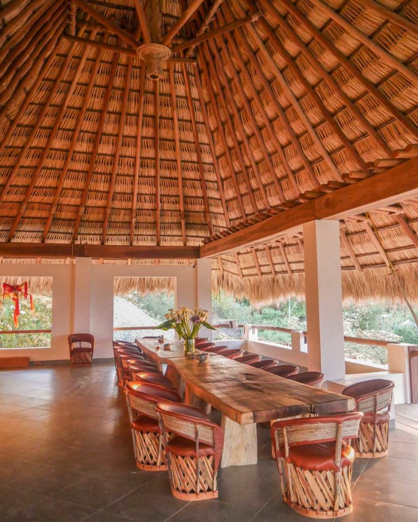 dining room at zazil retreat san agustinillo