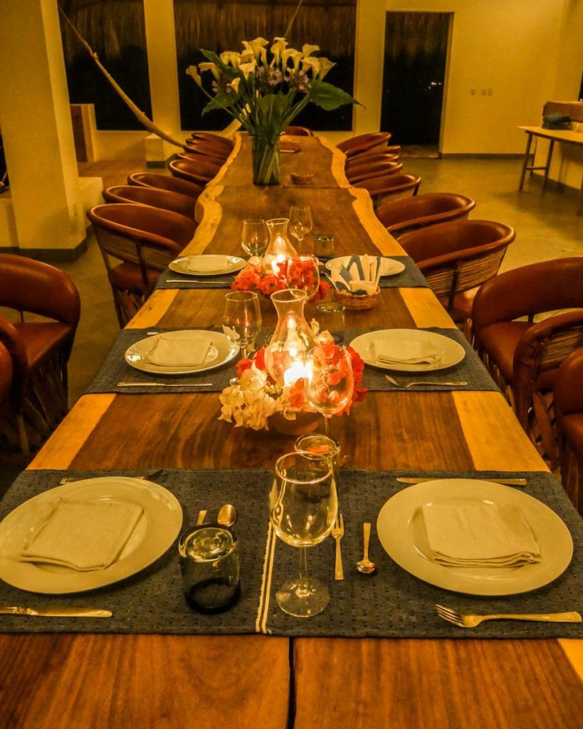 dinner at zazil retreat san agustinillo