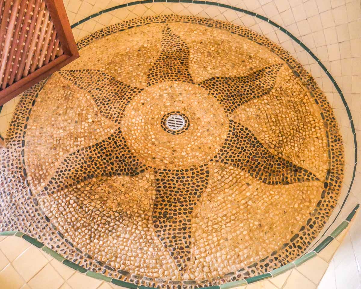 shower floor mosaic at zazil retreat