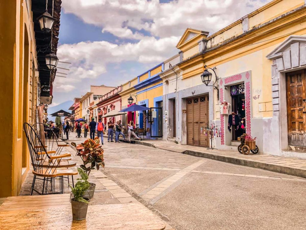 street scene in san cristobal de las casas chiapas