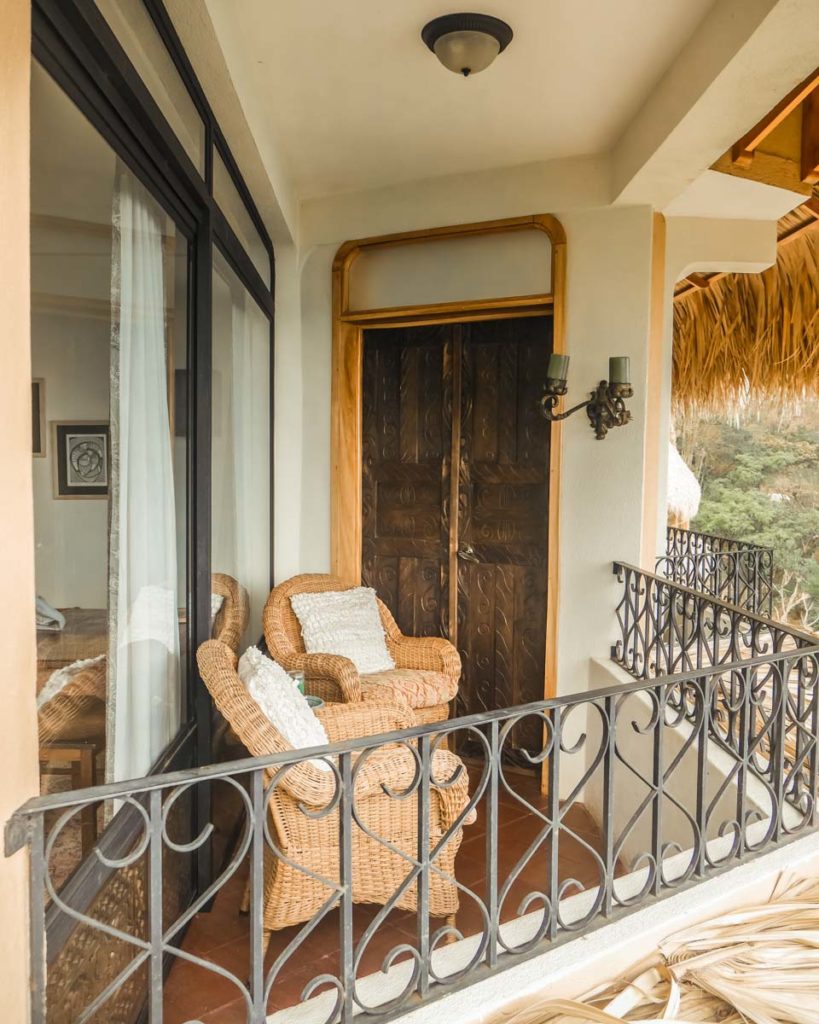 private balcony of room at villa sumaya