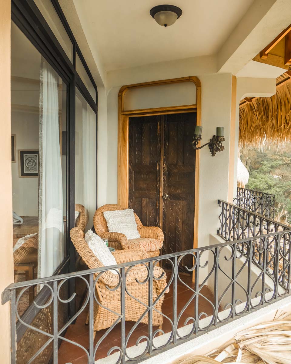 private balcony of room at villa sumaya