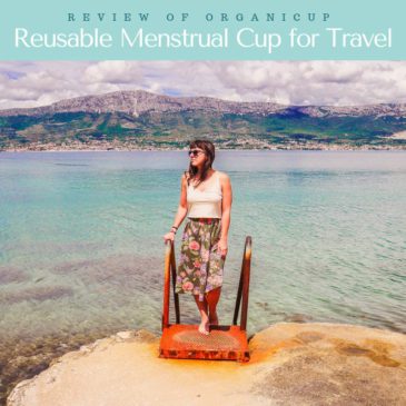 reusable menstrual cup for travel, organicup thumbLR