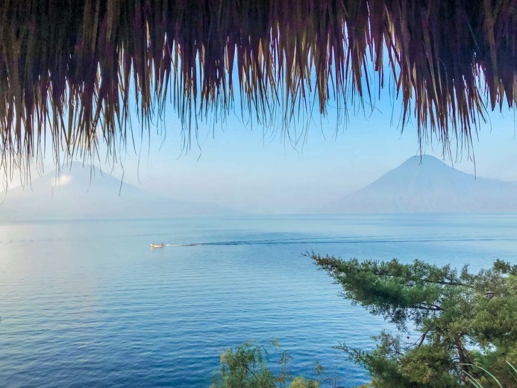 bed in room at lake atitlan retreat