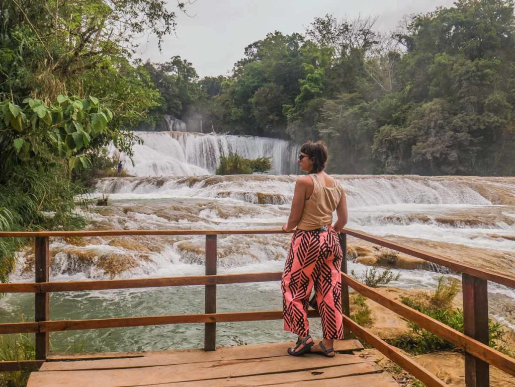 visiting agua azul waterfalls with palenque tours