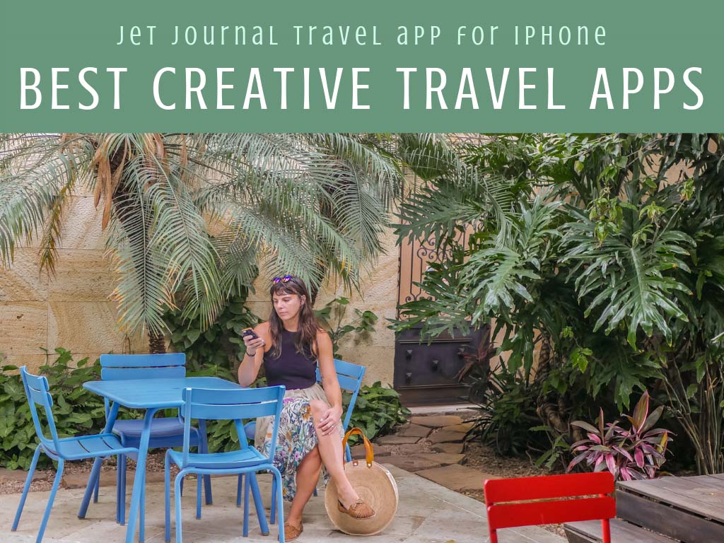 Best creative apps for travel, jet journal travel app for iphone headerLR