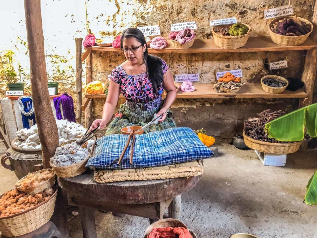 san juan la laguna textile demonstration guatemala lake atitlan