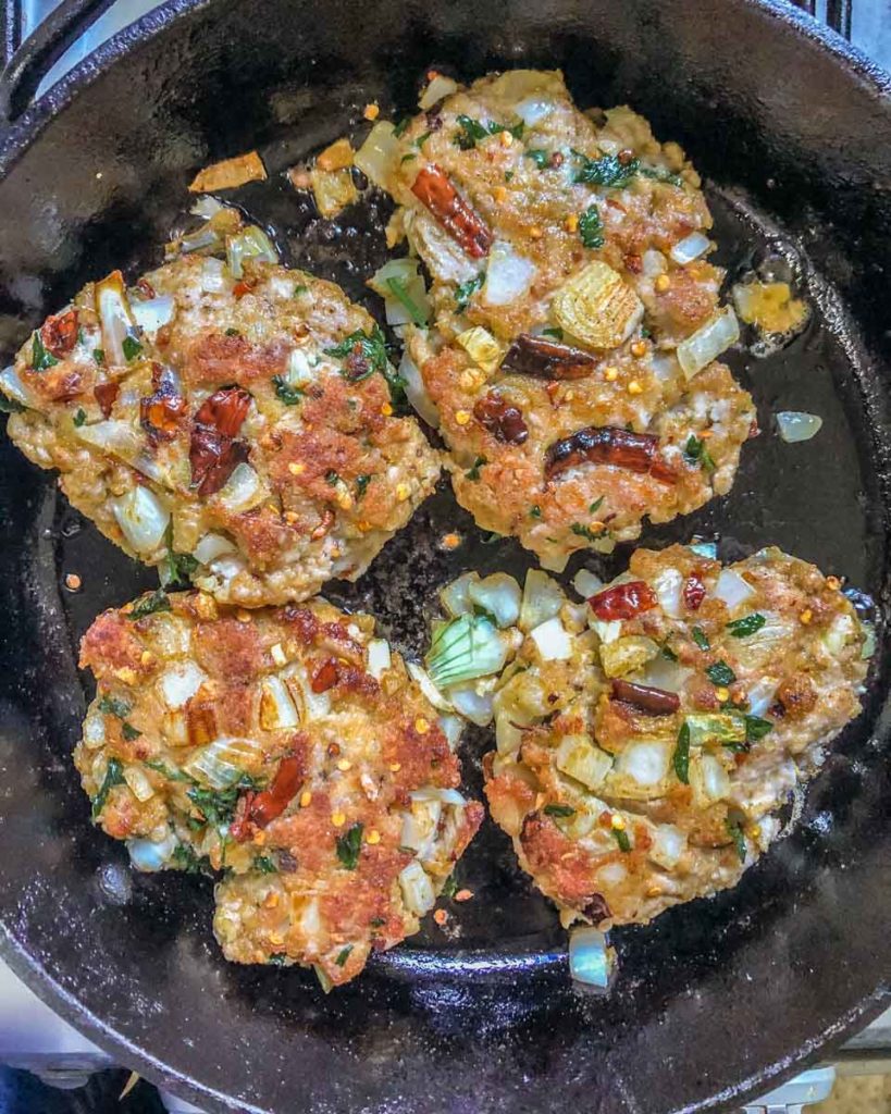 homemade spicy burgers with chile guajillo