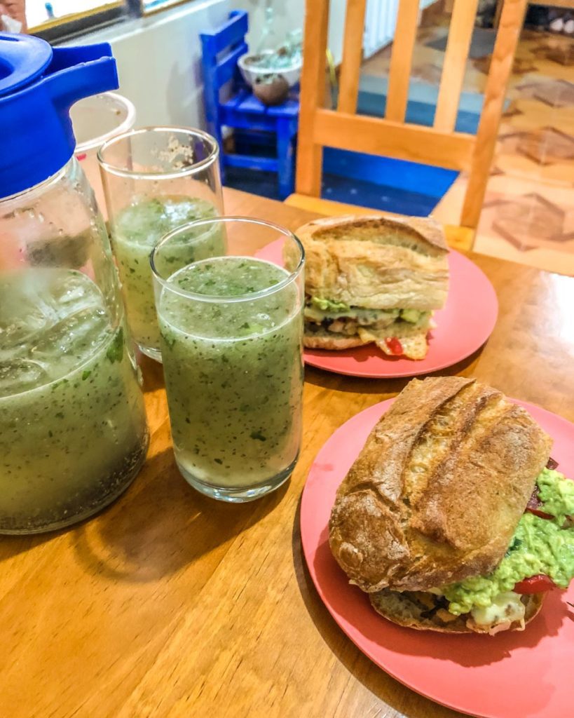 oaxaca style spicy burgers with agua de pepino