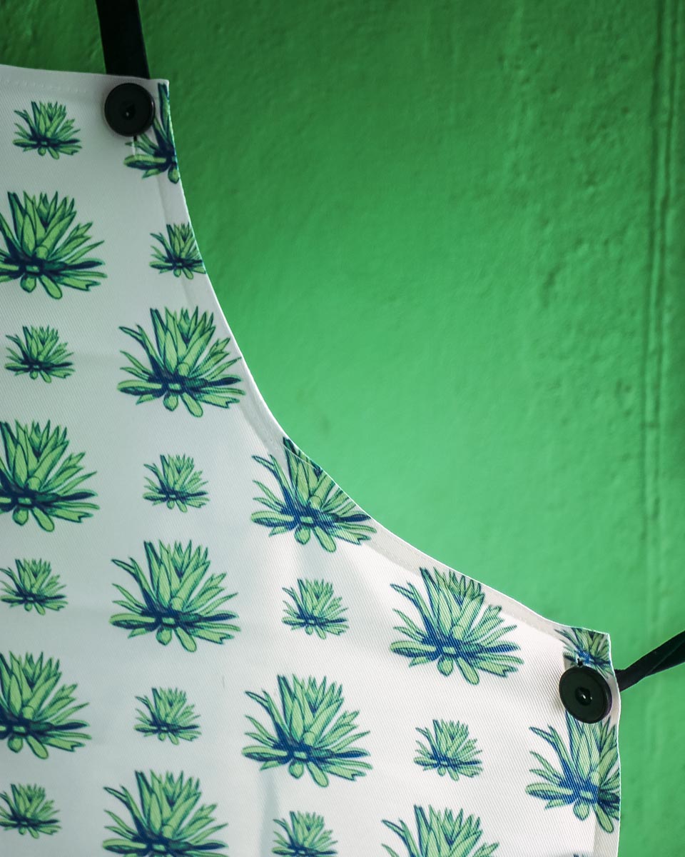 oaxaca agave design apron detail