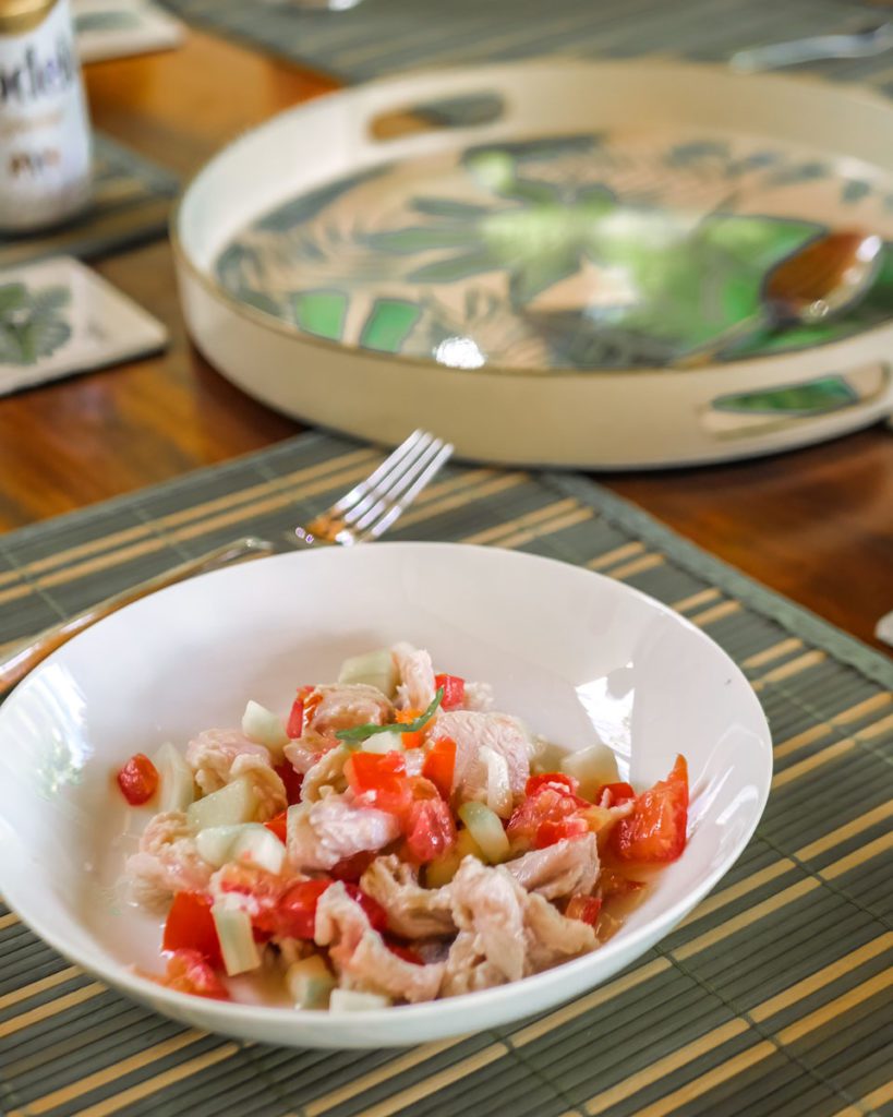 homemade ceviche made in the kitchen at bb luxury house mexico vacation rental