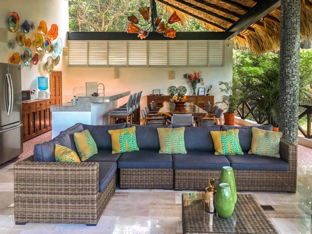 open plan living room dining and kitchen mexico vacation rental