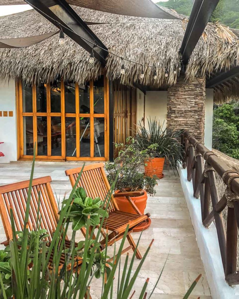 roof terrace seating area and master suite in playa estacahuite oaxaca