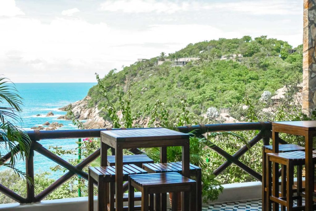 view of playa estacahuite oaxaca from bar at bb luxury house