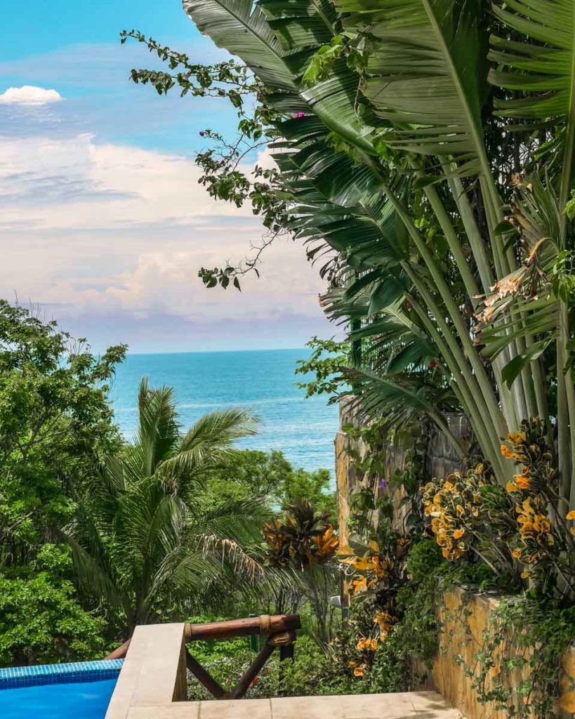 view of playa estacahuite oaxaca from pool at mexico vacation rental