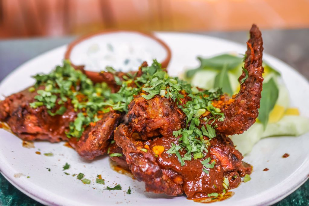 wings at masala y maiz mexico city